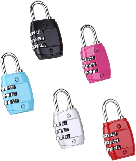 5 Pezzi Lucchetto Combinazione,3 Cifre Lucchetti Di Sicurezza,Serratura Piccola