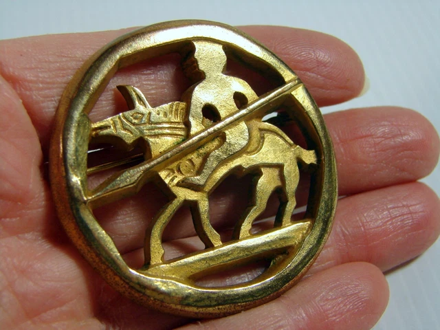Broche Sculpture Signée Delisle Arthus Bertrand Années 1940-50 Occasion - Bronze Doré, Vintage