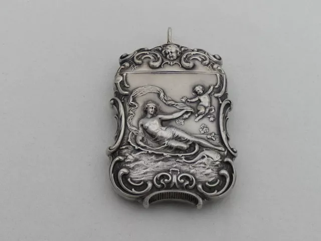 Beautiful Art Nouveau Sterling Silver Match Safe WQ-7