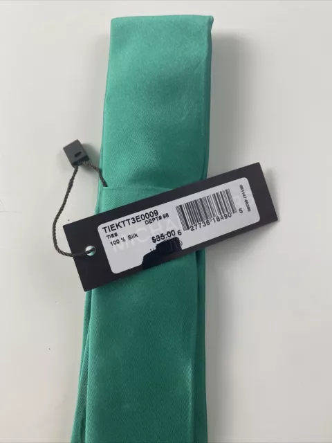 NWT Michael Kors Solid Silk Green Tie Boys 3