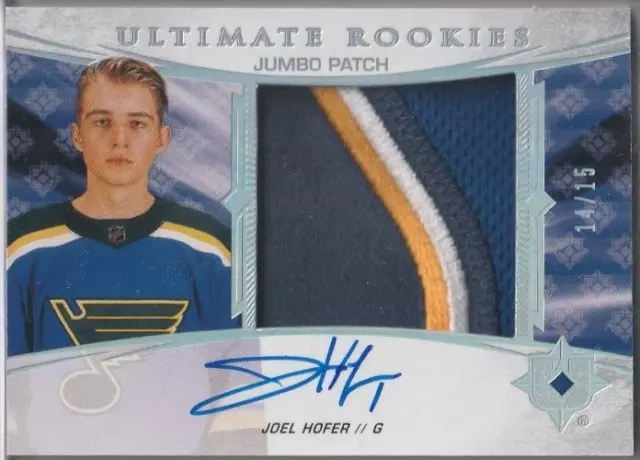 Joel Hofer 2020-21 Ultimate Collection Rookie Jumbo Patch #/15