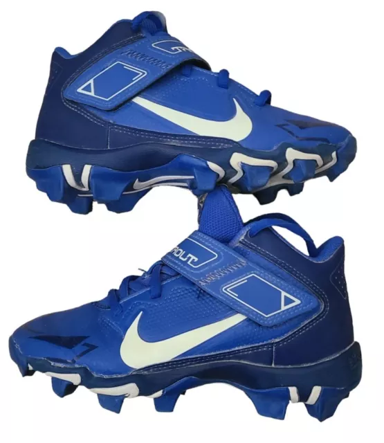 Nike Force Trout 8 Boys Blue Mid Molded Baseball Shoes Size 1.5Y CZ5910-414