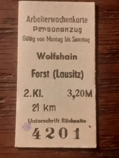 Edmondsonsche Fahrkarte Wolfshain - Forst 4201