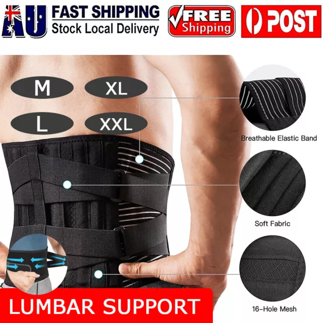 Double Pull Lumbar Lower Back Support Belt Brace Neoprene For Spine Posture Pain