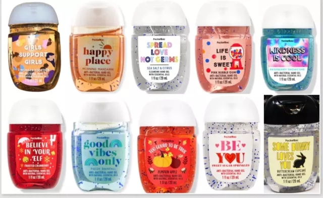 Bath & Body Works Pocketbac Hand Sanitizers Cute Phrases 1 oz Each Lot of 10