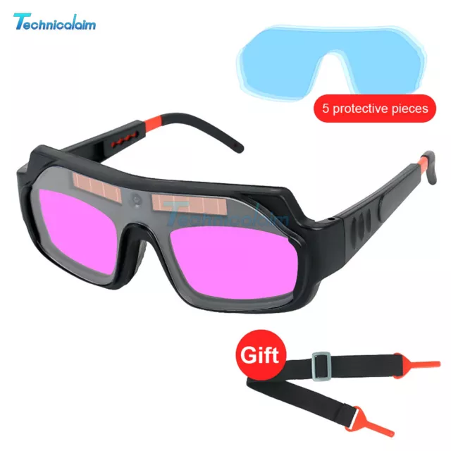 Solar Powered Auto Darkening Welding Helmet Eyes Goggles Welder Protect Glasses