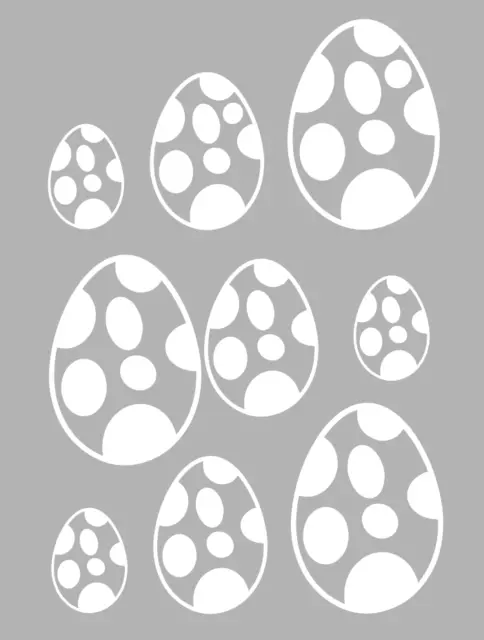 Stickers Décoration de Pâques - Planche de 9 oeufs (différents modèles)