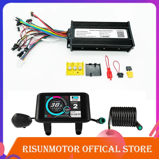 Regolatore Per Bici Elettrica 36V 48V 52V 1500W 35A – Onda Sinusoidale, 3 Modalità, Display Incluso