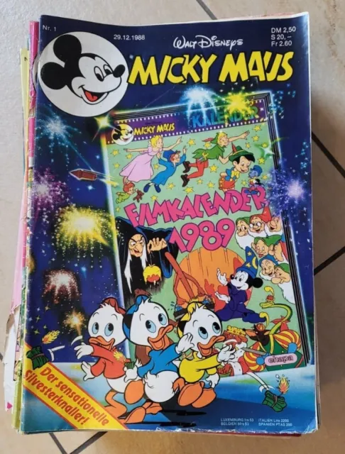 Micky Maus Konvolut: 47 Comic Hefte 1989 Walt Disney Zustand: Gut - akzeptabel