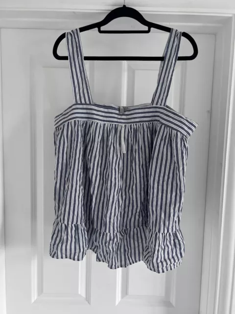 BNWT ASOS Size 16 Sleeveless Maternity Striped Blue And White Top Blouse Summer