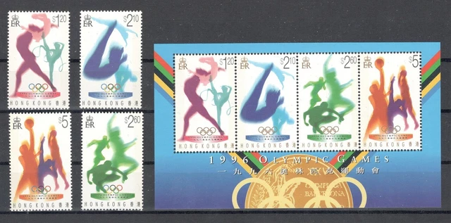 Hongkong 762-65A Bl.39 ** Olympia 1996 kpl.