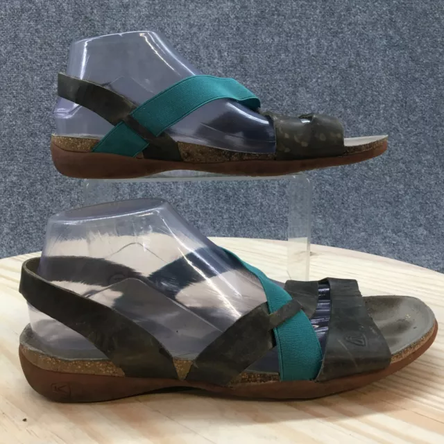 Keen Sandals Womens 9.5 Dauntless Strappy Blue Faux Leather Slingback Slip On