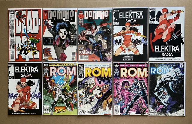Lot of 10 Marvel Comics Deadpool #3 Domino #1 2 Rom #17 18 32 Elektra #1 3 4 +