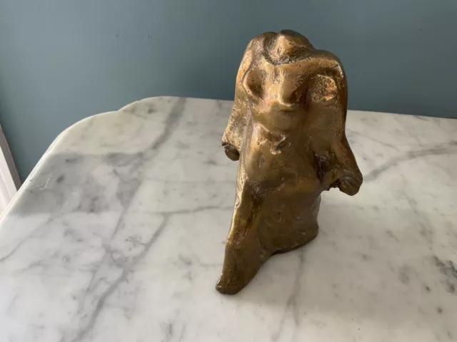 Surreal Bronze Sculpture Hand w/ Ear Statue Modern Art Abstract Signed  Original