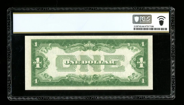 DBR 1928 $1 Silver Gem Fr. 1600 GA Block PCGS-B 66 PPQ Serial G87381195A 2