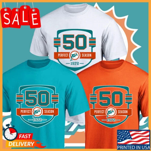 HOT - Miami#Dolphins 50th Anniversary Of The 1972 Perfect Football Season TShirt