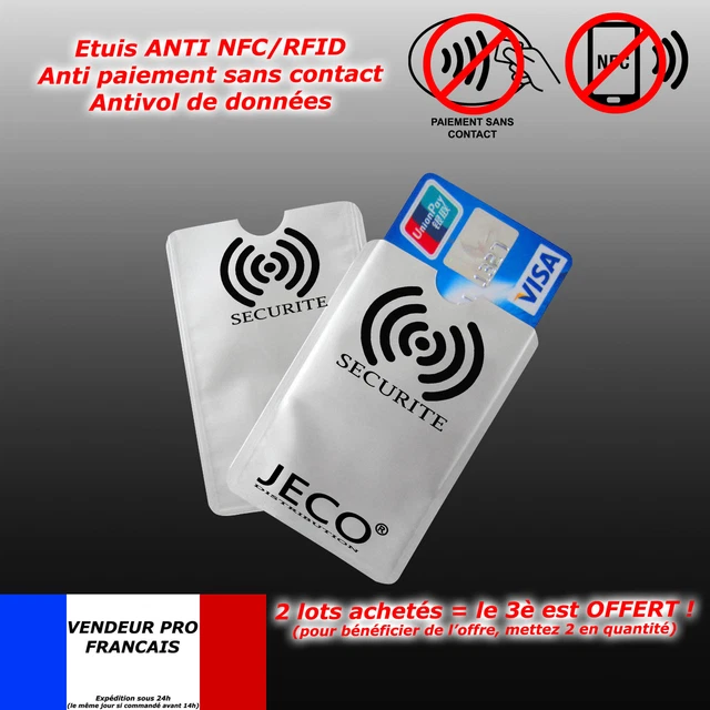 Étui anti RFID cuir 6 cartes - Protection carte paiement sans contact