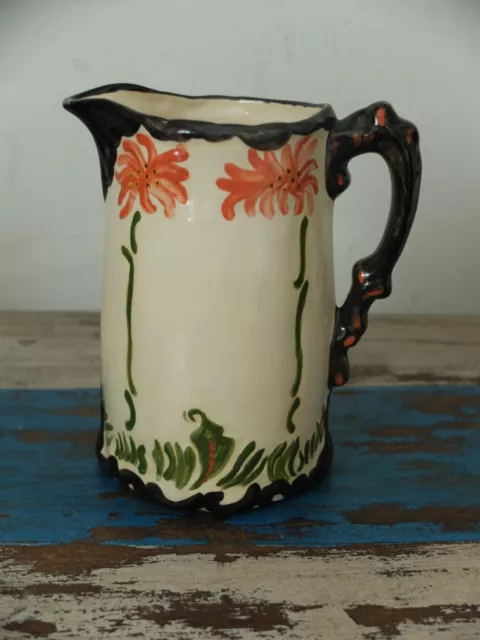 1980s Tony Wood family hand-painted pottery jug