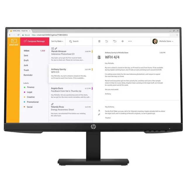 HP P24h G4 61 cm (24 Zoll) LED Monitor FHD 5ms 75Hz Office PC Bildschirm