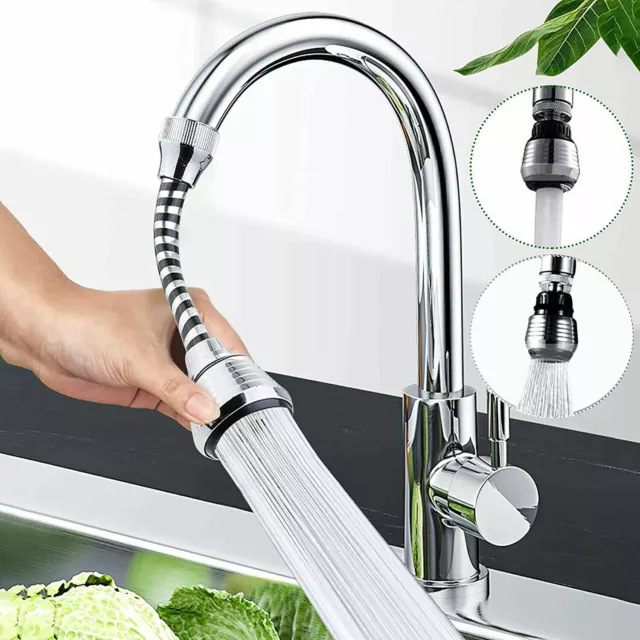 360° Faucet Extender Bendable Kitchen Sink Flexible Tap Spray Head Attachment