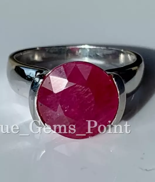 Natural Ruby Gemstone Handmade Ring for Men's with 925 Sterling Silver Ring.