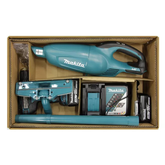 Makita Akku Kombo Kit DLX2422 Schlagbohrschrauber DHP482 + Staubsauger + 2x Akku