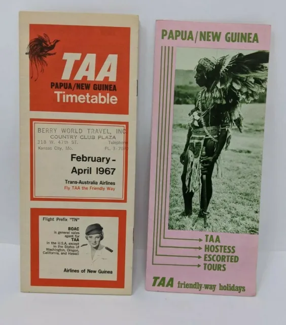 TAA Trans-Australia Airlines 1967 Timetable and 1968 Brochure kk