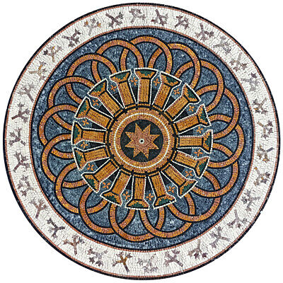 MD193, 47.24" patrón mosaico azulejo baño suelo piscina Medallón