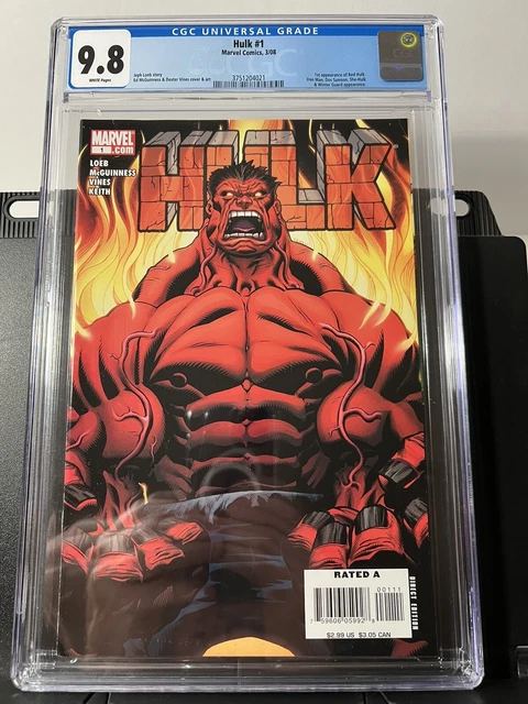 🔥 Hulk #1 Cgc 9.8 (Marvel Comics 2008) 1St Appearance Of Red Hulk Thunderbolt🔥