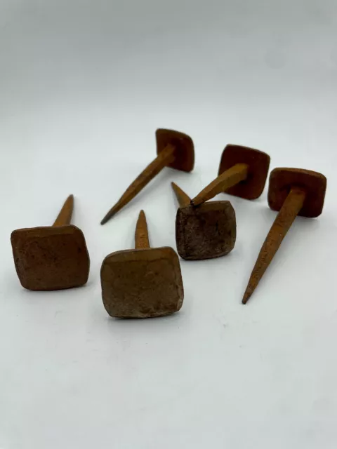 Signature Hardware Hammered Square Tapered Rust Nails - Set of 6 - QTY AVAILABLE