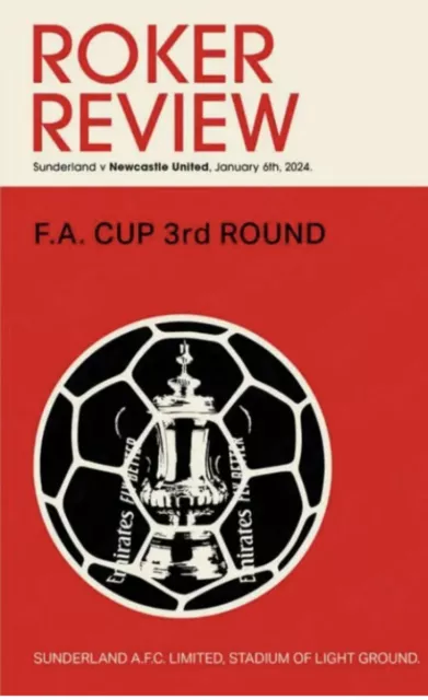 Sunderland v Newcastle United FA Cup 3rd Rd  Football Programme 23/24