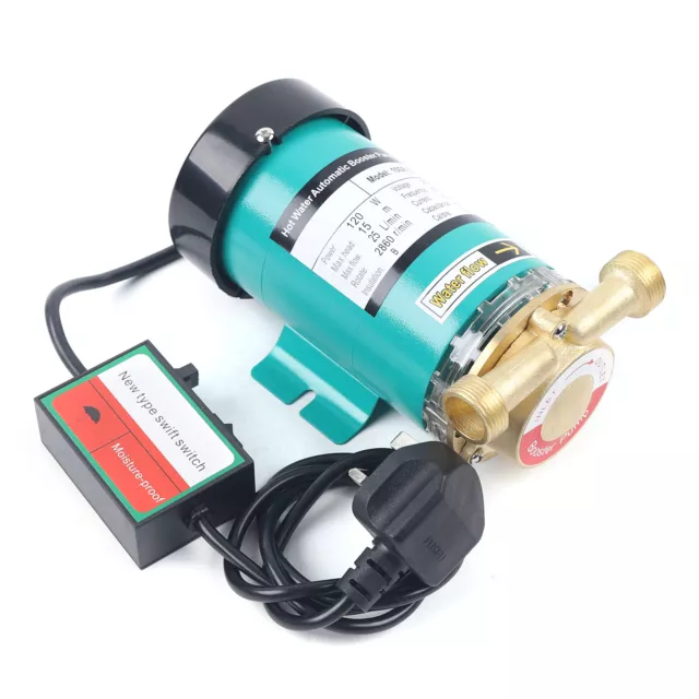 Hot Water Pressure Pump Shower Taps Booster Pump Domestic Home 25L/min 120W