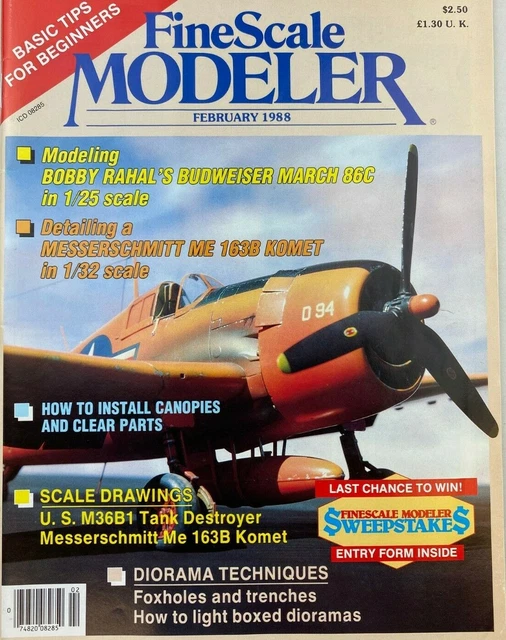 FINE SCALE MODELER Vintage Magazine FEB 1988 Messerschmitt ME 163B ...