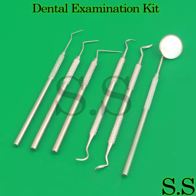 6 pièces kit d'examen dentaire hygiène nettoyage dentaire détachant tatar ensemble étudiant