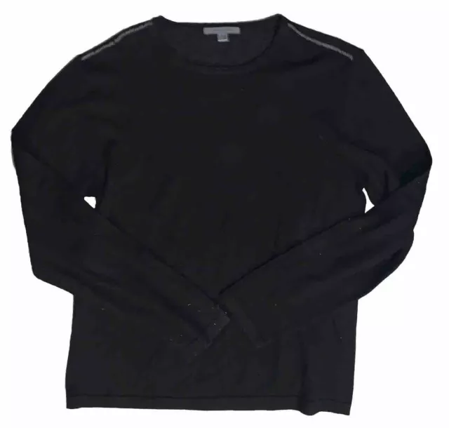 John Varvatos Long Sleeve Round Neck Pullover Cashmere Sweater Black Mens Large