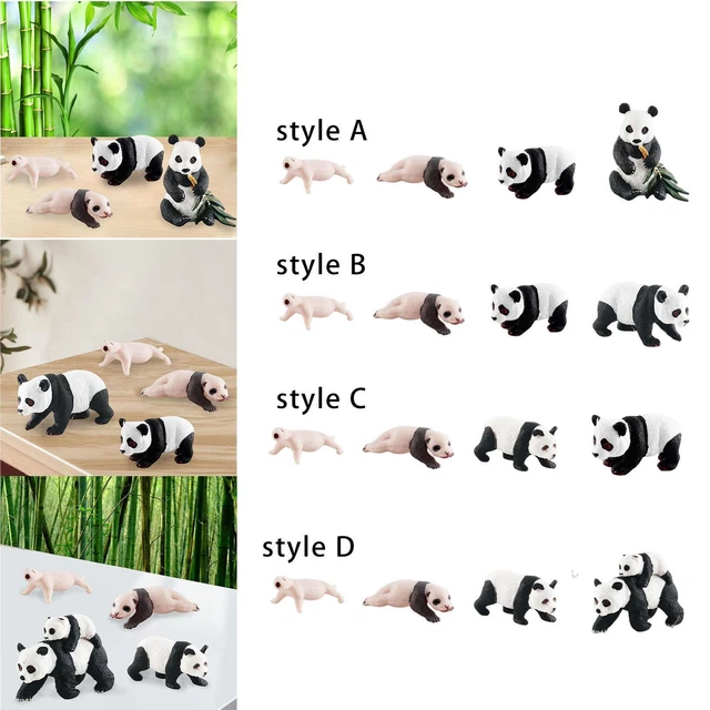 LIFE CYCLE ANIMAL Figures Toy 4 Stages of Panda Playset Animal Growth