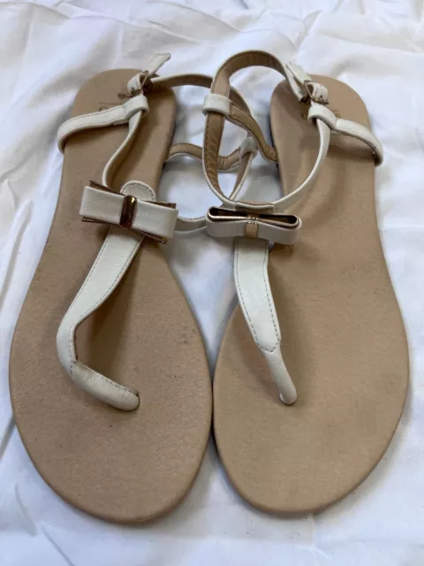 OASIS GOLD BOW Toe Post Sandals Size 5 4.50 PicClick UK
