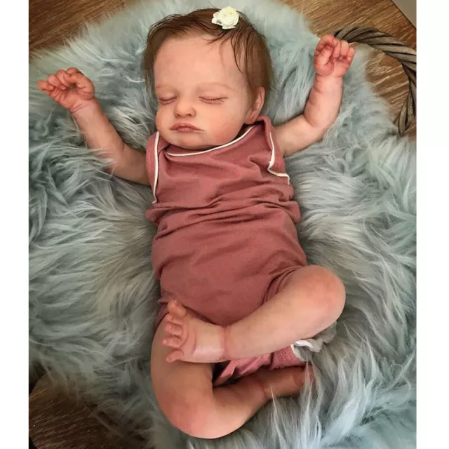 19" Cute Reborn Baby Dolls Girl Lifelike Sleep Newborn Vinyl Gift CHILD FRIENDLY 2