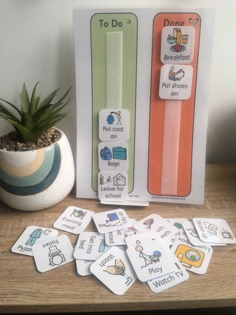 DAILY VISUAL ROUTINE Chart To do/Done visual board ASD/Autism/SEN ...