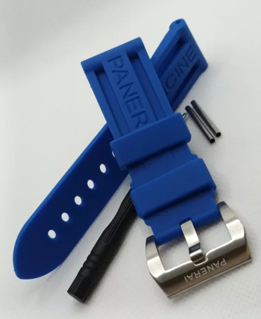 NEW Bracelet Bleu Océan for PANERAI 24mm for logo  OFFICINE boucle a Visse