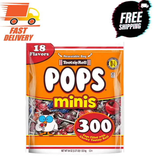 New 18 Flavors Tootsie Roll, Mini Tootsie Pops, 54 oz Free & Fast Shipping Best.