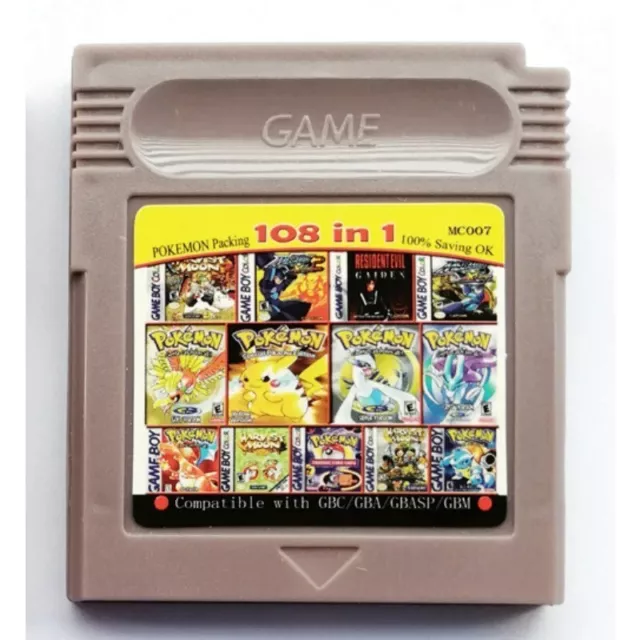 Cartouche de jeux 108 En 1 : Fonctionne Sur GameBoy - GB - GBA - GBC - SP - GBM