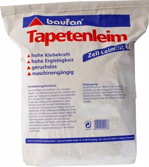 Baufan Colla Parati 25 KG Zell-Leim Colla per Tappezzeria/Colla Tappezzeria