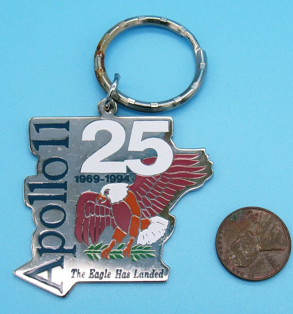 KEYCHAIN metal  APOLLO 11 vtg NASA - 25th ANNIVERSARY Eagle Has Landed