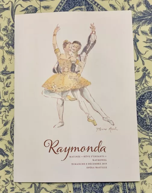 Rare programme animé ballet RAYMONDA Rudolf Nureyev Nourrev Opéra Bastille 2019