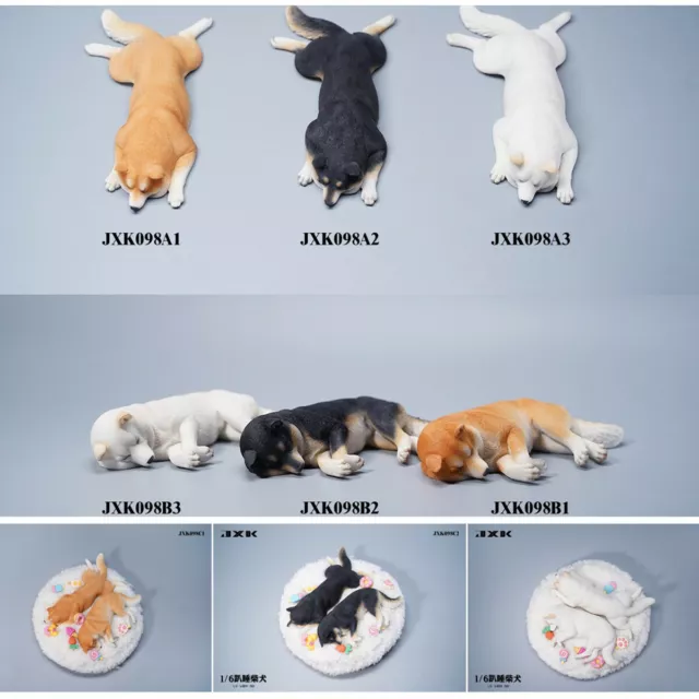 JXK 1:6 Shiba Inu Model Cute Pet Dog Animal Collection Scene Decor Kids Gift Toy
