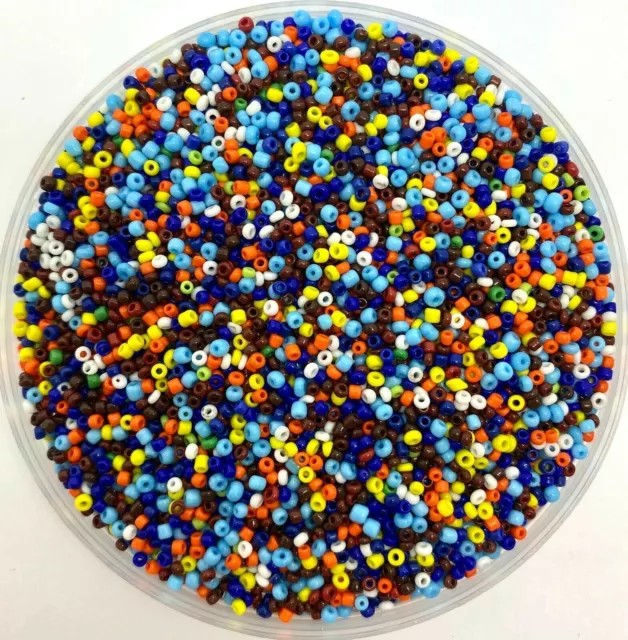 50g glass seed beads - size 15/0 (approx 1.5mm) - Mixed Colours, choose finish