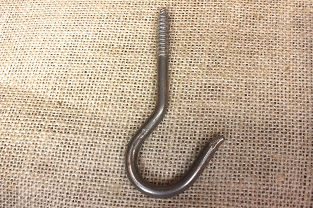 Old Hanging Plant Hanger Hook 3 7/8" Rustic Vintage Steel Wash Line NOS