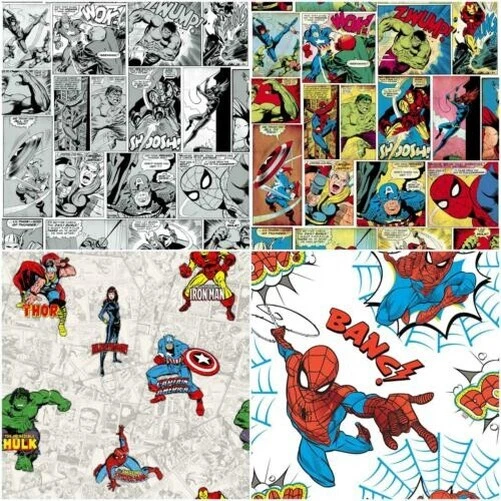 Affiche Toile Super Héros Marvel - Iron Man, Spiderman, Hulk, Thor, Captain America, Batman - 30x40cm Sans Cadre Chambre Enfant
