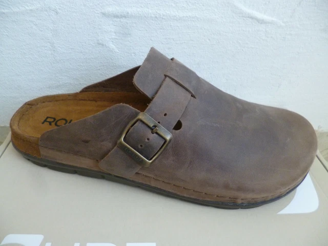 Mules Rohde, sandales homme en cuir marron moka| Chaussures&Maroquinerie